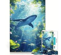 Whale Underwater Paradise Jigsaw 1000 Pieces for Teenagers Mind Boost Fun Zero Gap Captivating Leisure for Cozy Indoors (38x52cm)