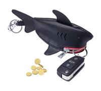 Whale Wallet | Portable Zipper Pocket Keychain,Leather Bag - For Women Outdoor Keys Small Stuff, Black/Red, verwijzen naar de beschrijving, Unisex