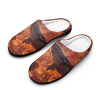 Whale War Boats Funny Men's Cotton Slippers Shoes Novelty Soft Non-Slip Sole Home Shoe