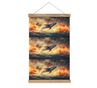 Whale War Fire Water Vintage Hanging Poster for Home Office