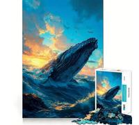 Whale Watchers Jigsaw Puzzle 1000 Pieces Mental Focus Game Precision Cut Smooth Edges Absorbing Activity for Quiet Nights (50x75cm)
