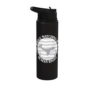 Whale Watching is a Human Rights Aquarian Stainless Steel Insulated Water Bottle