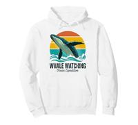 Whale Watching Ocean Expedition Retro Sunset Humpback Whale Pullover Hoodie