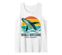 Whale Watching Ocean Expedition Retro Sunset Humpback Whale Tank Top