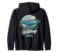 Whale Watching Squad & Ocean Marine Life Zip Hoodie