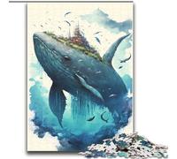 Whale Watercolor Painting Puzzles for Teenagers Teens 2000pc Puzzle, Fun Games Wall Decoration Unique Birthday And Xmas Gifts (70x100cm)