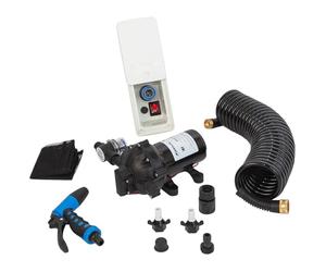 Whale WD4517E High-Pressure Wash Down Elite Pump Kit, 4.5 Gal./Min., 70 PSI, 12V Pump, Deck Fitting, 25-Ft. Hose and Trigger