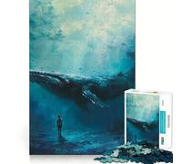 Whale Whispers Boy Dreams Jigsaw Puzzles 1000 Piece for Adults Recall Fun Play Firm Fit Secure Assembly Family Fun Night Activity (50x75cm)