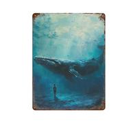 Whale Whispers Boy Dreams Vintage Tin Sign Decoration Accessory Suitable for Bar Kitchen Garden Iron Wall Art Decoration15.7"x11.8"