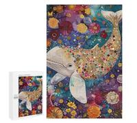 Whale with Flowers Art Print-1 Puzzle 1000 Teile Schwer Puzzle Spielzeug Lernspiel Impossible Herausforderungsspielzeug Für Erwachsene Kinder 1000 PCS