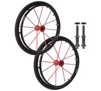 whalebee 2 Pcs Wheelchair Rear Wheels 24" Pneumatic Rubber Tires, Quick Release Aluminum Hub With Bearing And Axle 1/2" Replacement Wheelchair Wheels, Manual Wheelchair Rear Wheel(Red)