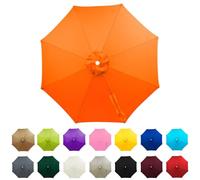 whalebee Market Umbrella Canopy Replacement2m,2.7m,3m Outdoor Table Patio Umbrella Replacement Canopy, Waterproof Sunscreen For 6 Ribs, 8 Ribs Strong Thick Polyester(Orange,3m - 8Ribs)
