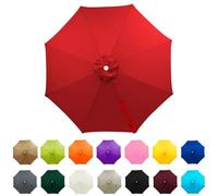 whalebee Market Umbrella Canopy Replacement2m,2.7m,3m Outdoor Table Patio Umbrella Replacement Canopy, Waterproof Sunscreen For 6 Ribs, 8 Ribs Strong Thick Polyester(Red,3m - 6Ribs)