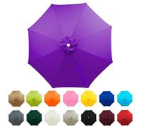 whalebee Market Umbrella Canopy Replacement2m,2.7m,3m Outdoor Table Patio Umbrella Replacement Canopy, Waterproof Sunscreen For 6 Ribs, 8 Ribs Strong Thick Polyester(Purple,2.7m - 8Ribs)