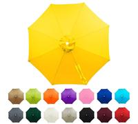whalebee Market Umbrella Canopy Replacement2m,2.7m,3m Outdoor Table Patio Umbrella Replacement Canopy, Waterproof Sunscreen For 6 Ribs, 8 Ribs Strong Thick Polyester(Yellow,2.5m - 6Ribs)