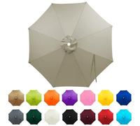 whalebee Market Umbrella Canopy Replacement2m,2.7m,3m Outdoor Table Patio Umbrella Replacement Canopy, Waterproof Sunscreen For 6 Ribs, 8 Ribs Strong Thick Polyester(Light gray,2.5m - 6Ribs)