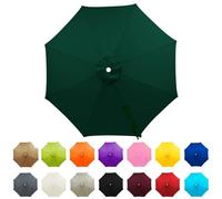 whalebee Market Umbrella Canopy Replacement2m,2.7m,3m Outdoor Table Patio Umbrella Replacement Canopy, Waterproof Sunscreen For 6 Ribs, 8 Ribs Strong Thick Polyester(Green,2.8m - 6Ribs)