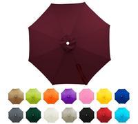 whalebee Market Umbrella Canopy Replacement2m,2.7m,3m Outdoor Table Patio Umbrella Replacement Canopy, Waterproof Sunscreen For 6 Ribs, 8 Ribs Strong Thick Polyester(Brown,2.7m - 8Ribs)