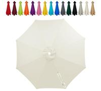 whalebee Replacement Canopy For Patio Umbrella, 7.5ft 8.8ft 9ft 10ft Umbrella Replacement Canopy For 6 Ribs 8 Ribs For Outdoor Garden Table Market Yard Sand Poolside(White,3.5m - 8Ribs)