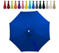whalebee Replacement Canopy For Patio Umbrella, 7.5ft 8.8ft 9ft 10ft Umbrella Replacement Canopy For 6 Ribs 8 Ribs For Outdoor Garden Table Market Yard Sand Poolside(Blue,2.8m - 6Ribs)