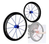 whalebee Replacement Wheelchair Wheels 24" Rear Wheels, Pneumatic Tires Quick Release 2 Pcs Wheelchair Wheels Aluminum Alloy Wheels 1/2" Bearing, Manual/Sports Wheelchair Rear Wheels(Blue)