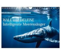 Whales and dolphins - intelligent marine mammals UK-Version (Wall Calendar 2026 DIN A4 Landscape), CALVENDO 12 Month Wall Calendar