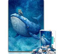Whales And Owls Jigsaw Puzzles for Adults Teenagers Jigsaws Puzzle,Help The Brain Exercise Addictive Toys to Cultivate Patience A Work of Art (38x26cm)