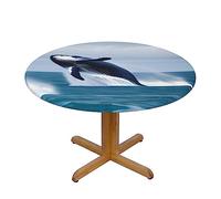 Whales at sea A Variety of Round Table Covers, Made of 100% Polyester, can Protect The Tabletop.