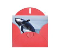 Whales at sea Greeting card, blank interior, suitable for occasions such as Valentine's Day and wedding anniversaries.
