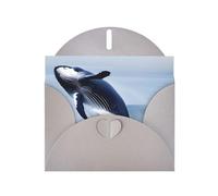 Whales at sea Greeting card, blank interior, suitable for occasions such as Valentine's Day and wedding anniversaries.