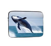 Whales at sea Laptop Bag Convenient Shockproof 15 inch Stylish Print for Business Travel Work and Office