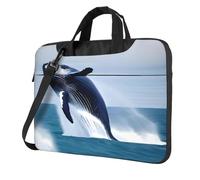 Whales at sea Laptop Bag Portable Handbag, Safe Protective Inner Lining for Business Trip and Office Use, Black, 15.6 inch