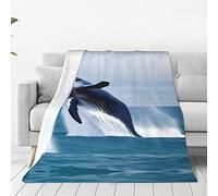 Whales at sea Print Ultra-Soft Micro Fleece Blanket Warm All Season Sofa Travel Throw for Office for Kids Adults Nap