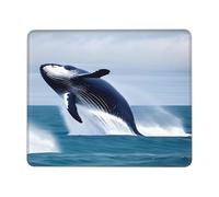 Whales at Sea Square Waterproof Non-Slip Rubber Base Mouse Mat for Office Laptop,Laptop Wireless Mouse Home Office Travel 7.9 X 9.5 in