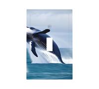 Whales at sea Unbreakable Polycarbonate Switch Plate-Modern 1 Gang Light Cover for Home Office with Matching Screws