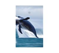 Whales at sea Unbreakable Polycarbonate Switch Plate-Modern 1 Gang Light Cover for Home Office with Matching Screws