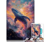 Whales at Sunset Jigsaw Puzzles for Adults 1000 Piece Puzzle,Challenging Game And Family Play for Is Ideal As A Gift for The Whole Family (38x26cm)