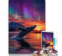 Whales at Sunset Jigsaw Puzzles for Teenagers 1000,Toys Educational Games Stress Relieving Suitable for Desktop Decoration (38x26cm)