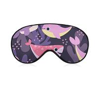 Whales Dolphins Beluga Sleep Mask Night Cover Eye for Women Men BlockLight for Airplane Travel Nap Adjustable Strap
