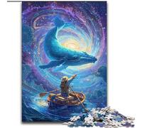 Whales in Space Jigsaws Puzzles 1000 Pieces for Teenagers Gifts, Family Activity Fun at Home Activities, Birthday Present,Travel Gifts (26x38cm)