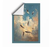 Whales in the Clouds Fantasy Unframed Wall Art Print A4 (29.7×21cm), Wall Decor for Living Room, Bedroom, Office & Home, Art Gift