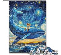 Whales in The Night Sky 1000 Piece Jigsaw Puzzles for Adults Gifts, Challenging Game And Family Play with Matching Poster And Trivia Sheet (26x38cm)