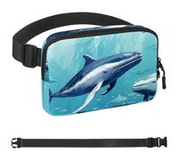 Whales in the Water-994 Crossbody Fanny Pack for Men&Women,Belt Bag for Travel Casual Walking Running Hiking Cycling, Multicolor, 1.5x9.0x5.9in/4x23x15cm