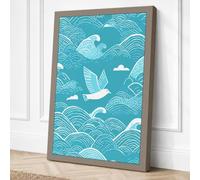 Whales in Turquoise Depths Canvas Wall Art Print 18x12 Inch | Ready to Hang, Gallery Wrapped, Fade-Resistant Inks, Securely Packaged, UK Made