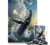 Whales Leap 1000 Piece Jigsaws for Adults Recall Power Light Enjoyment Precise Edges Meaningful Gift (38x52cm)