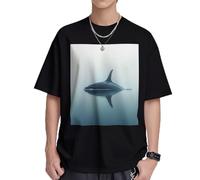 Whales On The Sea Surface Mens T-Shirts & Womens T-Shirts, White and Black Graphic Tees for Men and Women, Soft and Breathable