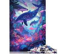 Whales Swimming Jigsaw Puzzles for Adults 500 Piece Jigsaw Puzzles for Adults Challenging Game Birthday Gifts 500pcs (52x38cm)