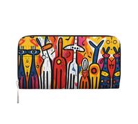 Whale's Tail Leather clutch bags zipper wallets and card holders are perfect for travel or daily use, Weird Graffiti, One Size