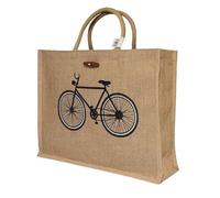 Whales Tech Jute Bags, Bicycle Print, 17.5 x 4.5 x 13.5 inches