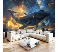 Whales The Ocean The Starry Sky 3D Photo Wallpaper Non-Woven Wall Mural Wall Mural Decoration Poste Premium Wallpaper Wall Art for Living Room Bedroom W500xH280 8yf160